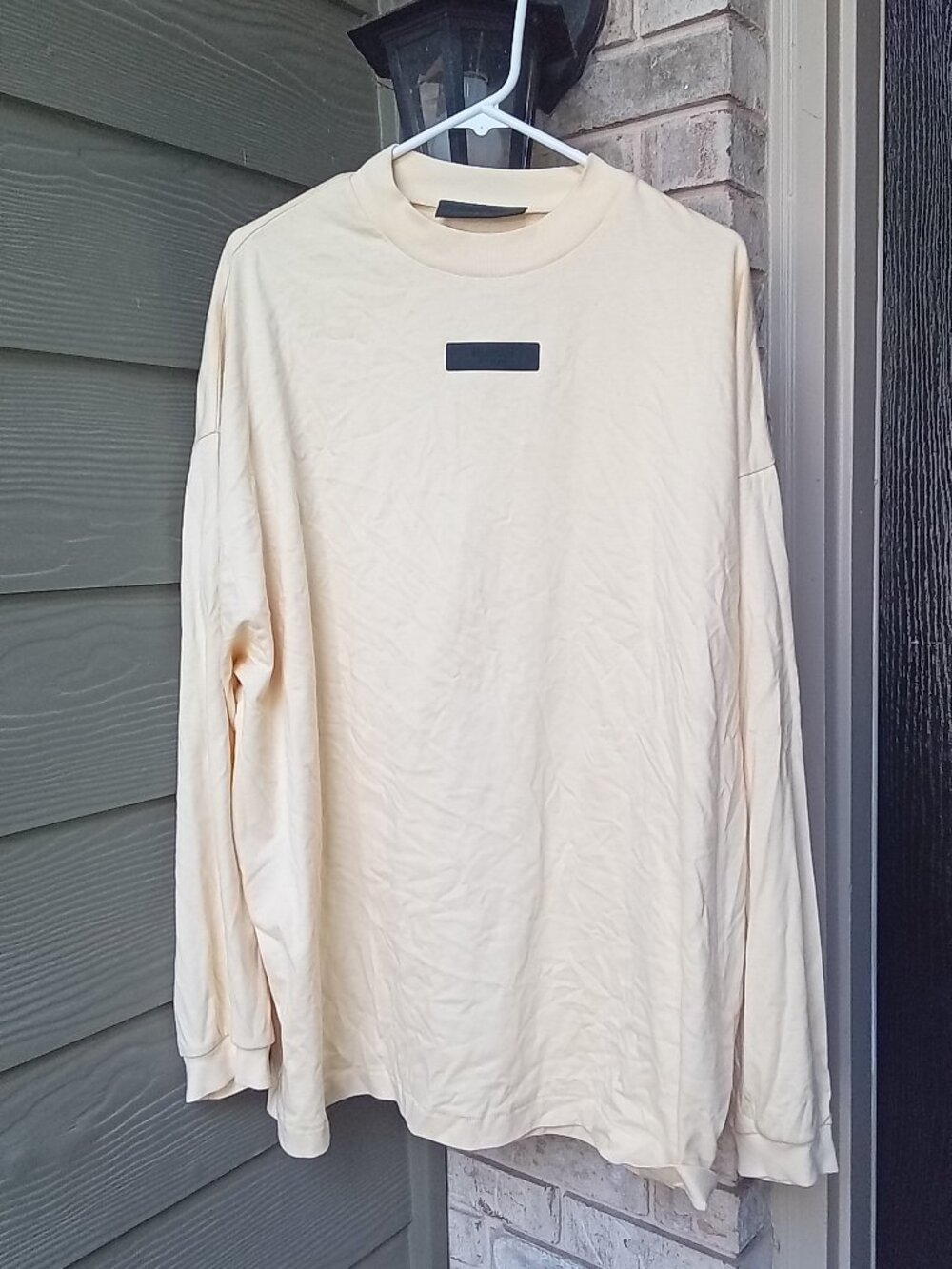 The Fear Of God Essentials Long Sleeve Yellow T-shirt in size medium